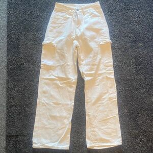 Kids White Cargo Jeans
